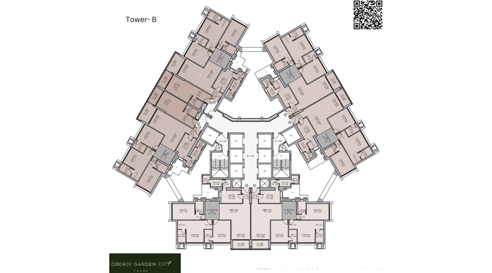 Oberoi-Garden-City-Typical-Floor-Plan